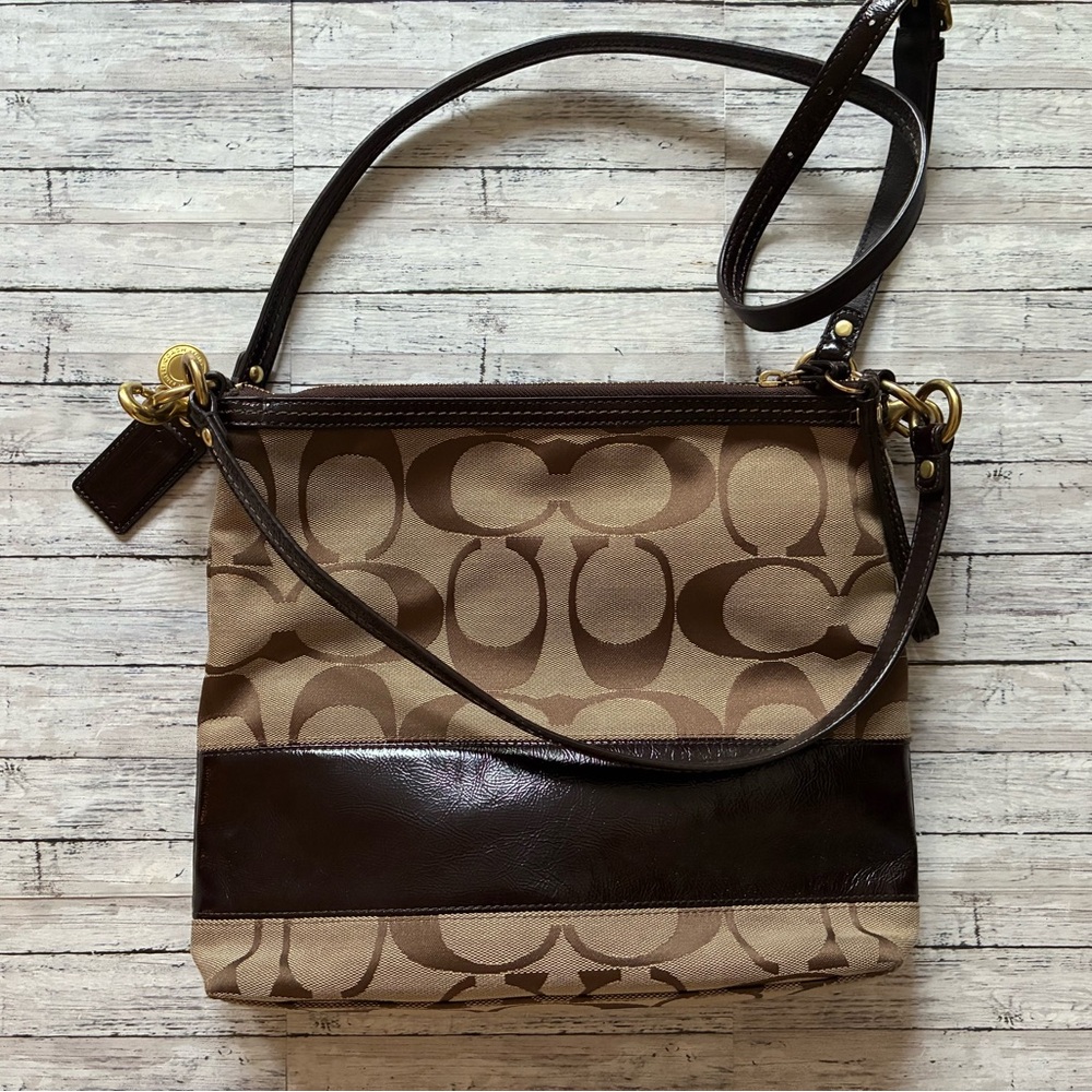 Coach Tan and Brown Crossbody Bag